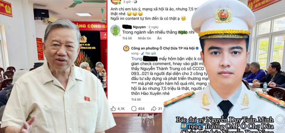 Công An Phường Ô Chợ Dừa dùng dữ liệu cá nhân dể doạ dân.